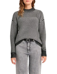 Tracy Two Tone Knit in Black Multi
