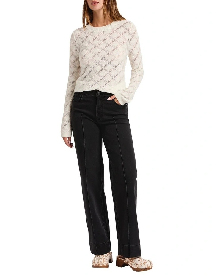 Pearl Pointelle Knit in Ivory image 2