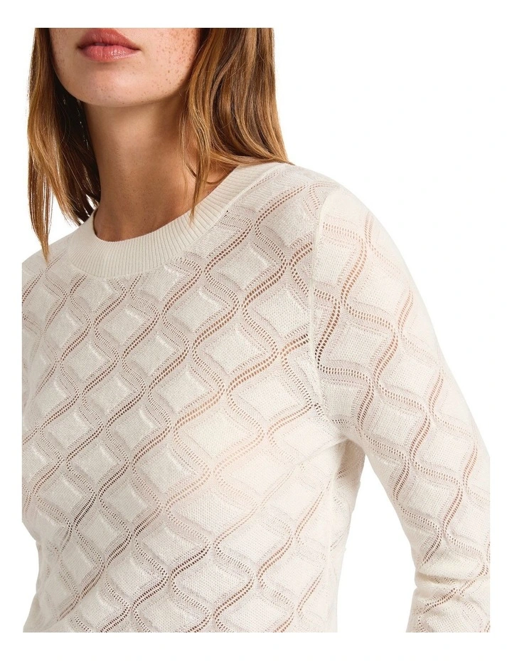Pearl Pointelle Knit in Ivory image 3