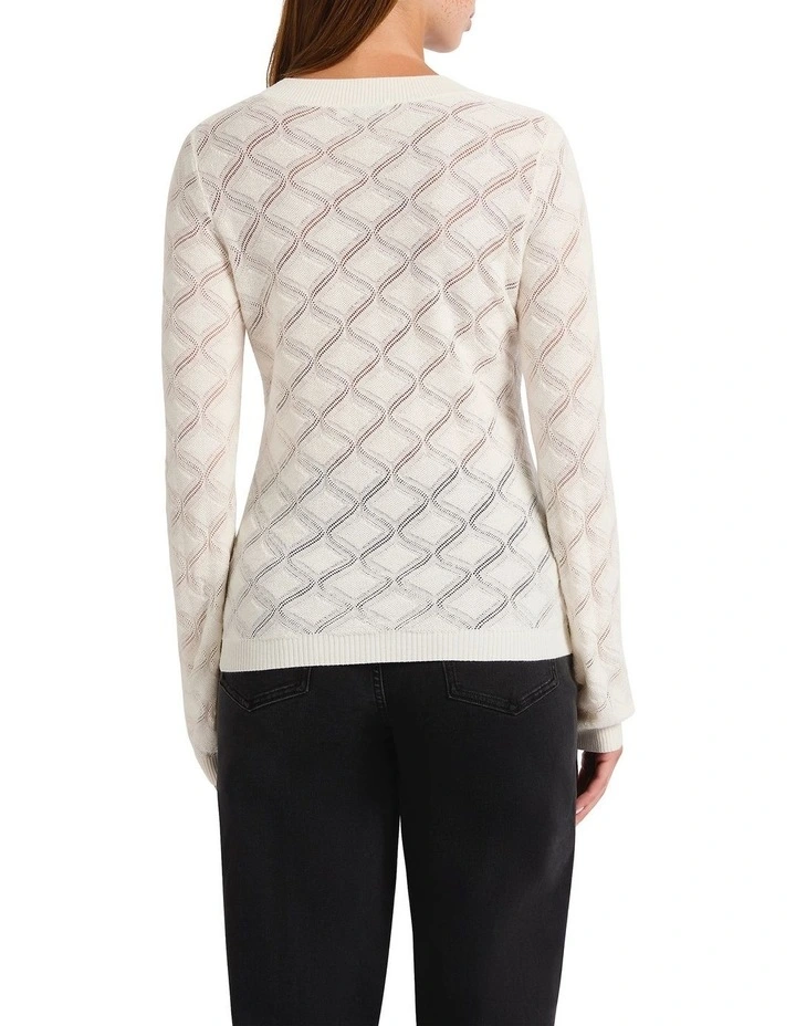 Pearl Pointelle Knit in Ivory image 4