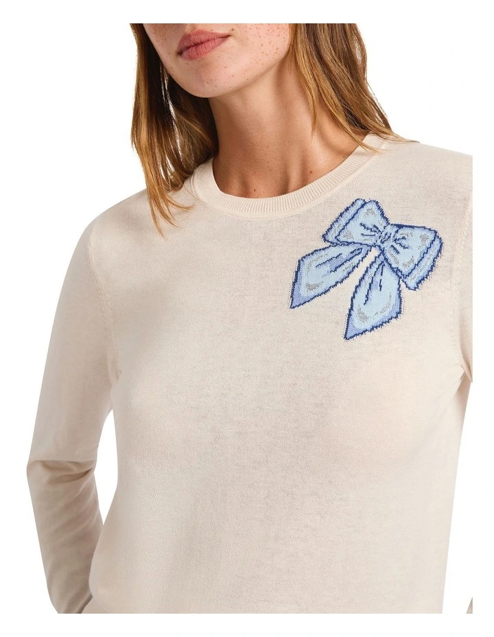 Rock The Bow Csc Knit in Shell Melange image 3