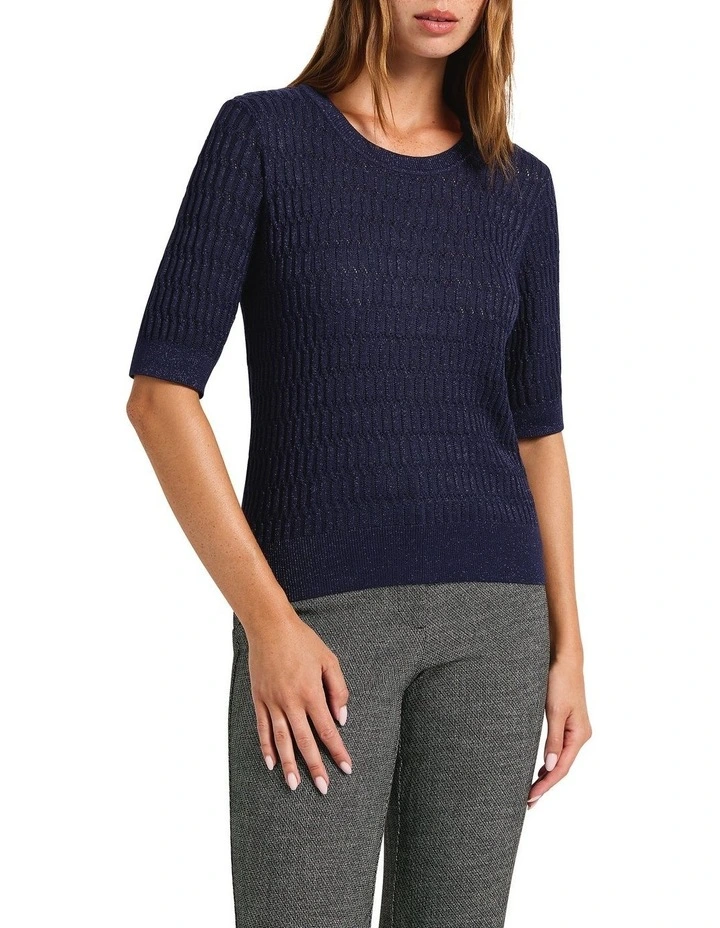 Soul Shimmer Knit in Navy Sparkle image 1