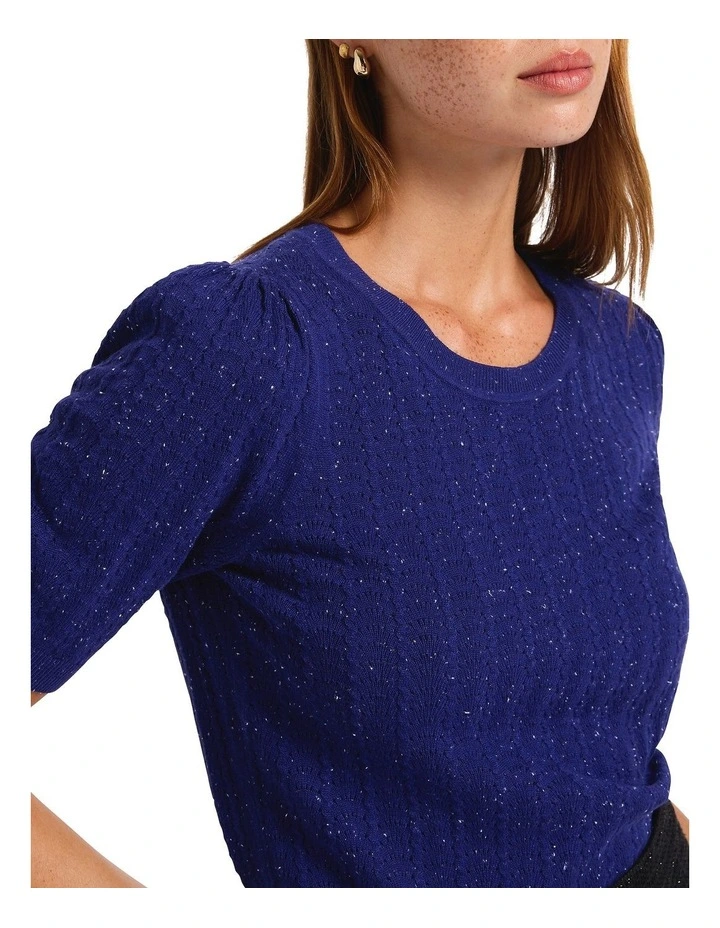 Speckle Love Cotton Knit in Bayview Blue image 3