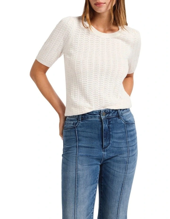 Speckle Love Cotton Knit in White image 1