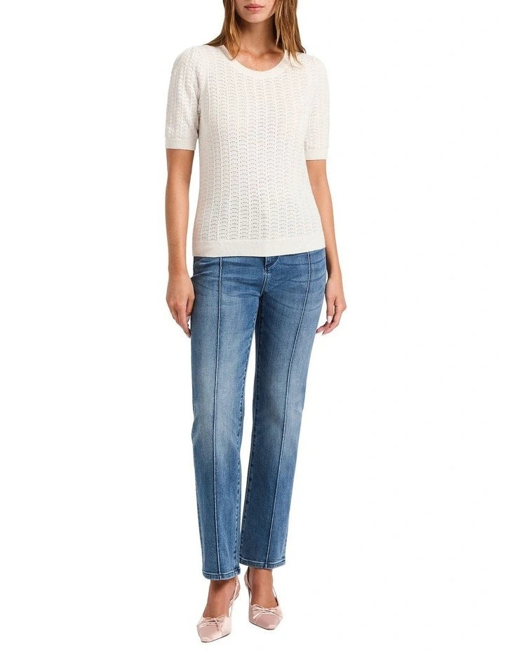 Speckle Love Cotton Knit in White image 4