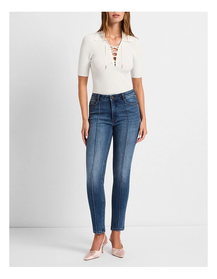 Eve Knit Polo in Ivory image 2