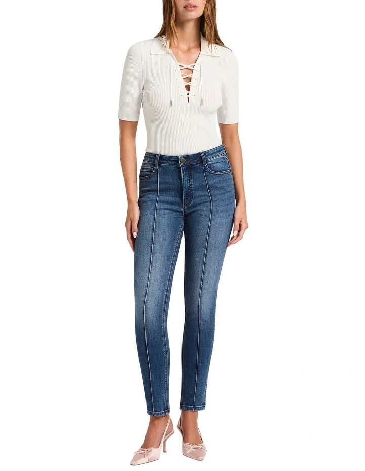 Eve Knit Polo in Ivory image 2