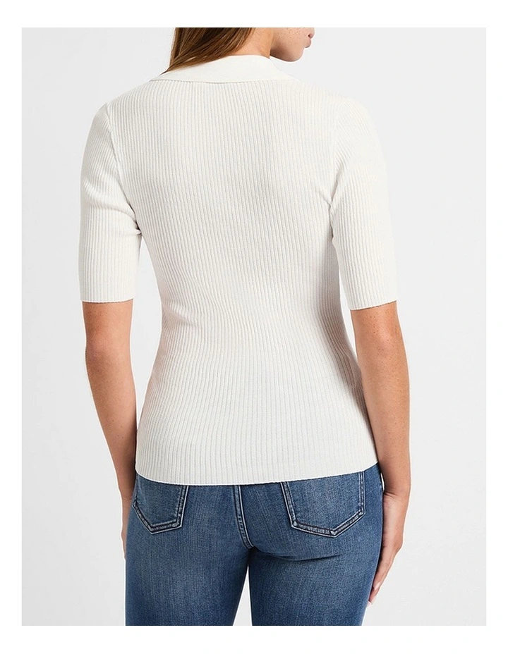 Eve Knit Polo in Ivory image 3