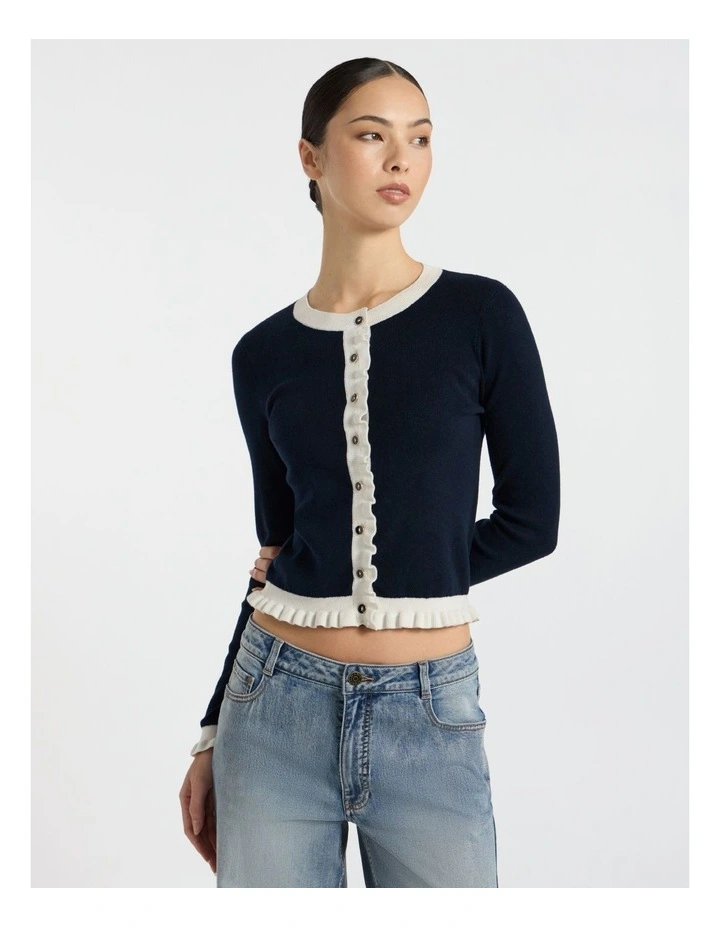 Callback Csc Cardigan in Navy/Ivory image 1