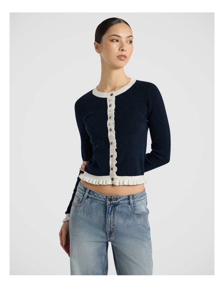 Callback Csc Cardigan in Navy/Ivory image 2