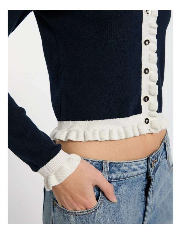 Callback Csc Cardigan in Navy/Ivory image 3