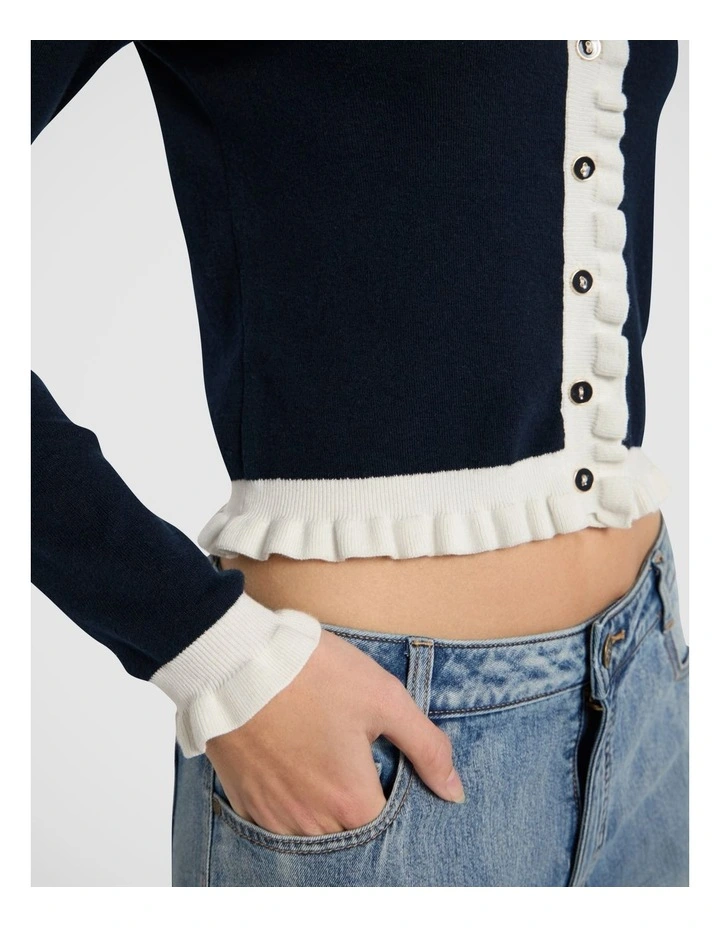 Callback Csc Cardigan in Navy/Ivory image 3