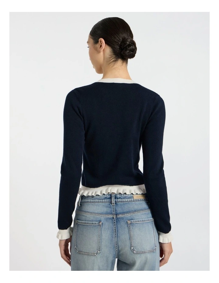 Callback Csc Cardigan in Navy/Ivory image 4