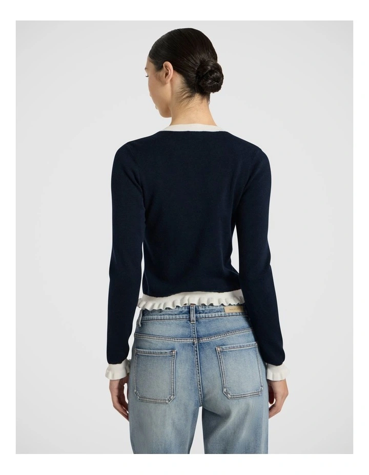 Callback Csc Cardigan in Navy/Ivory image 4