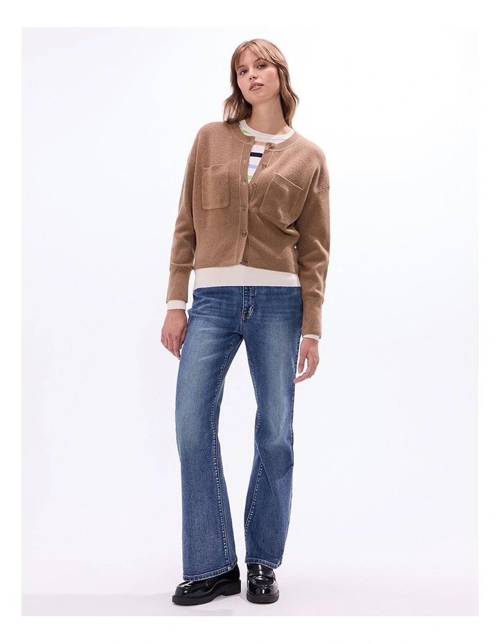 Raven Wool Blend Cardigan in Nut Brown image 1