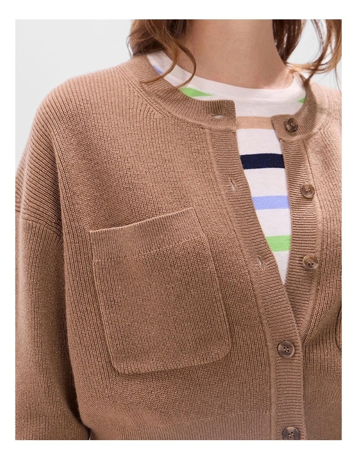 Raven Wool Blend Cardigan in Nut Brown image 4