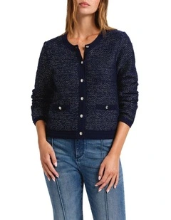 Work It Cardigan in Navy Sparkle