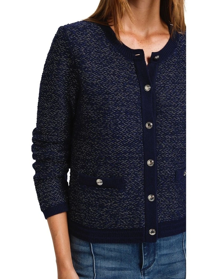 Work It Cardigan in Navy Sparkle image 3