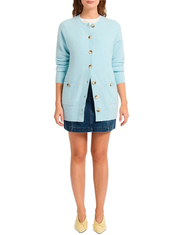 Girl, So Cozy Cardigan in Baby Blue image 1