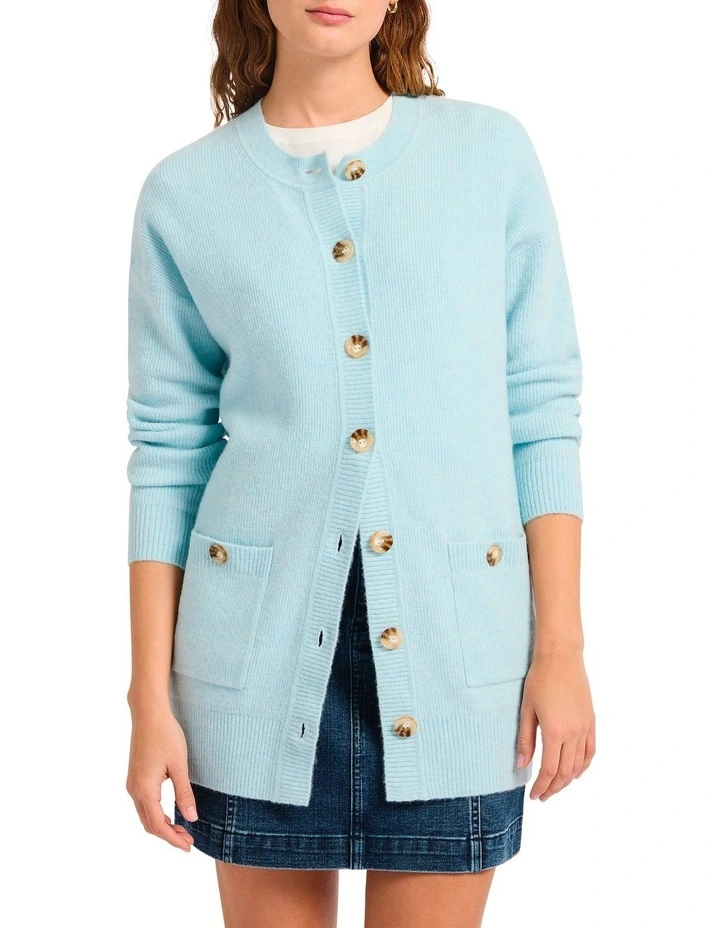 Girl, So Cozy Cardigan in Baby Blue image 3
