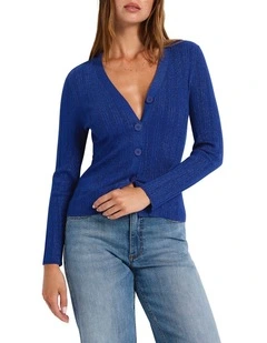 Missy Rib Knit Cardigan in Bayview Sparkle