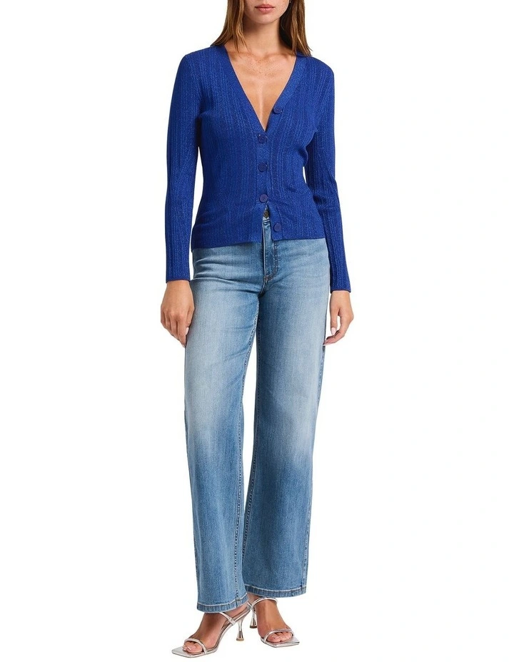 Missy Rib Knit Cardigan in Bayview Sparkle image 2