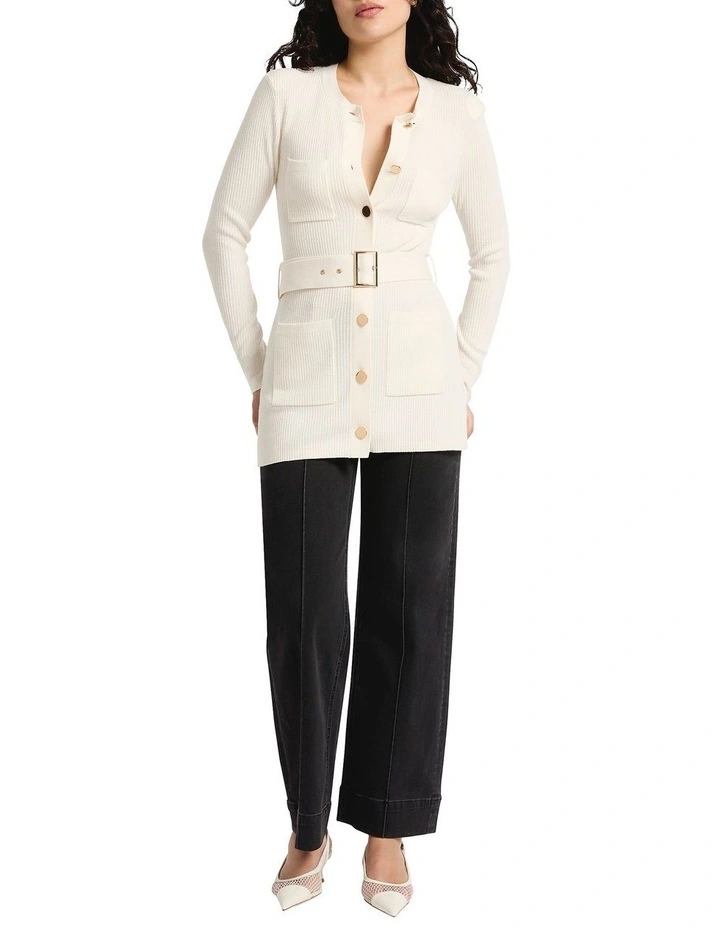 Marion Knit Cardigan in Ivory image 4
