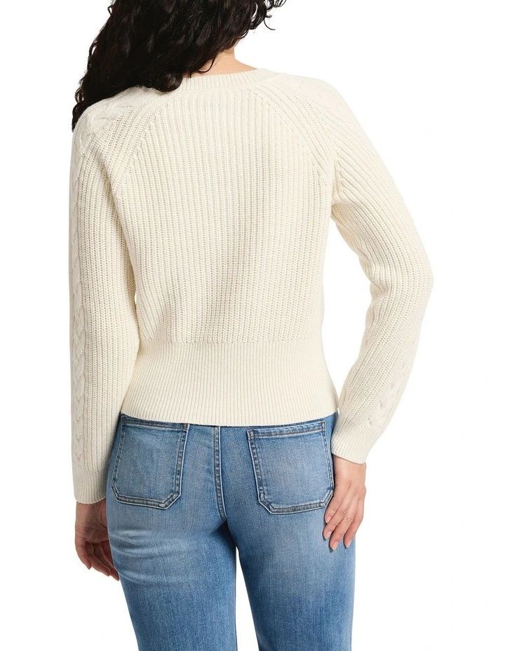 Kristie Cropped Cardigan in Shell image 2