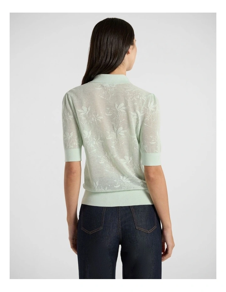 Oberon Button Front Knit in Mint image 3