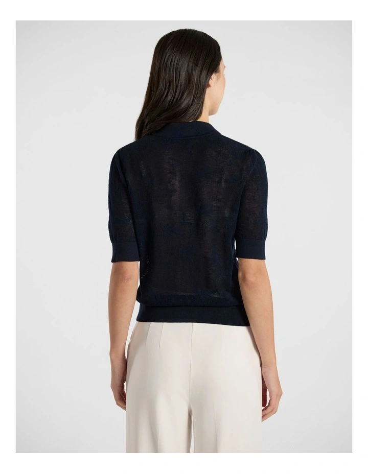 Oberon Button Front Knit in Navy image 3