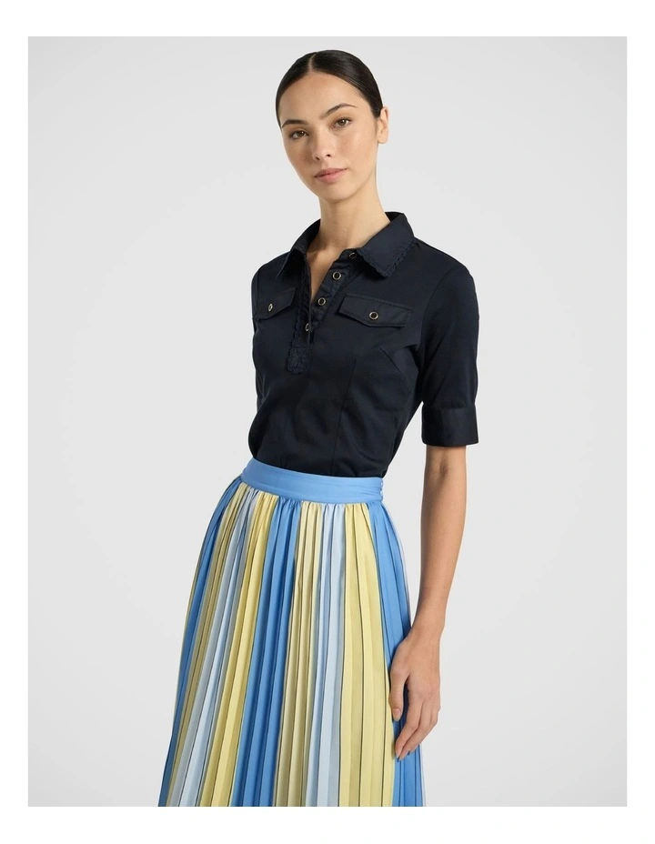 Ensemble Mercerised Polo in Navy image 2