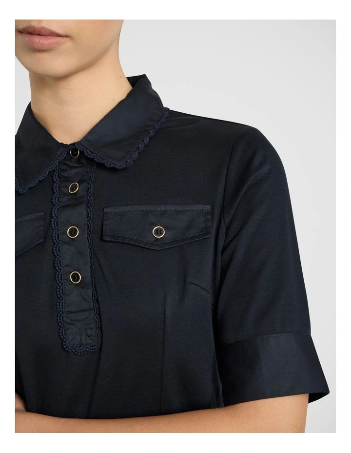 Ensemble Mercerised Polo in Navy image 3