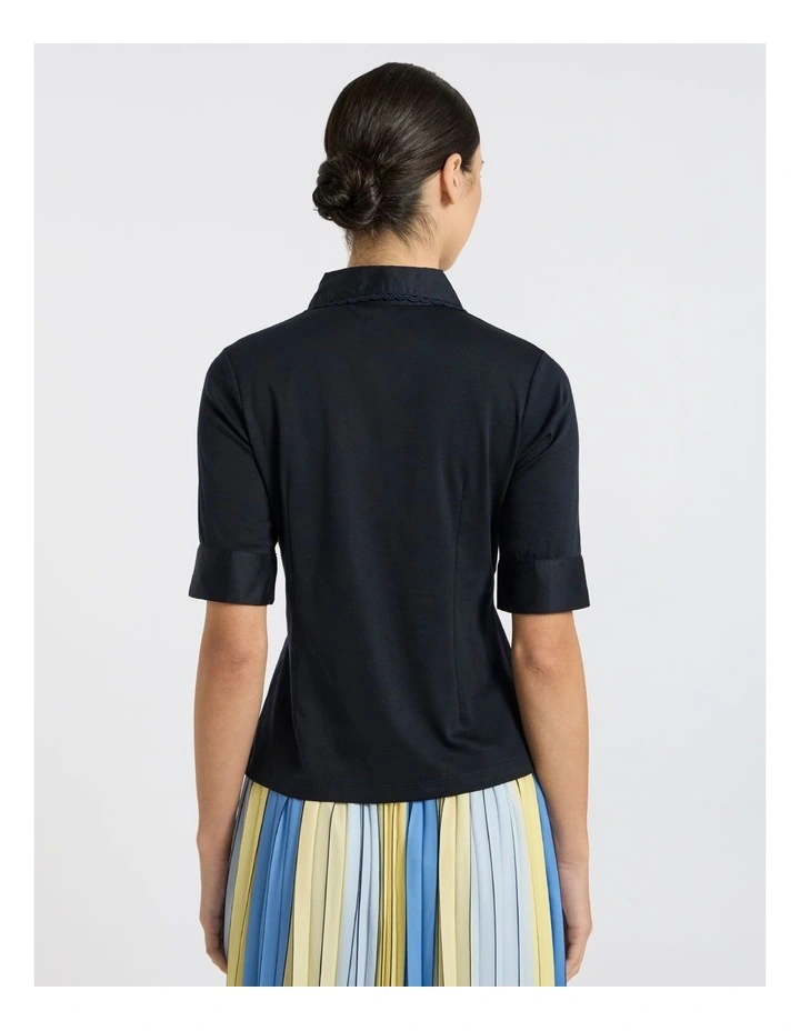 Ensemble Mercerised Polo in Navy image 4