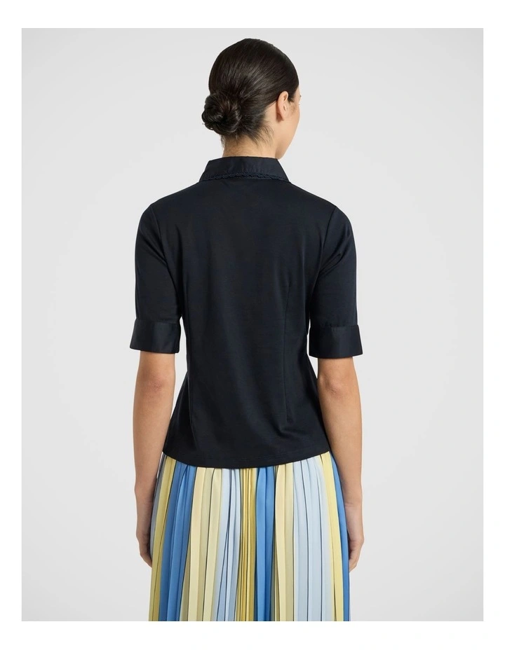 Ensemble Mercerised Polo in Navy image 4