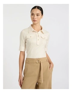 Ensemble Mercerised Polo in Ivory
