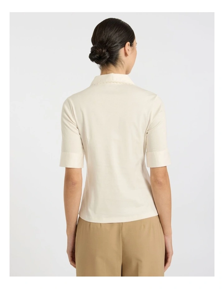 Ensemble Mercerised Polo in Ivory image 4