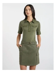 Ensemble Mercerised Polo in Olive Green
