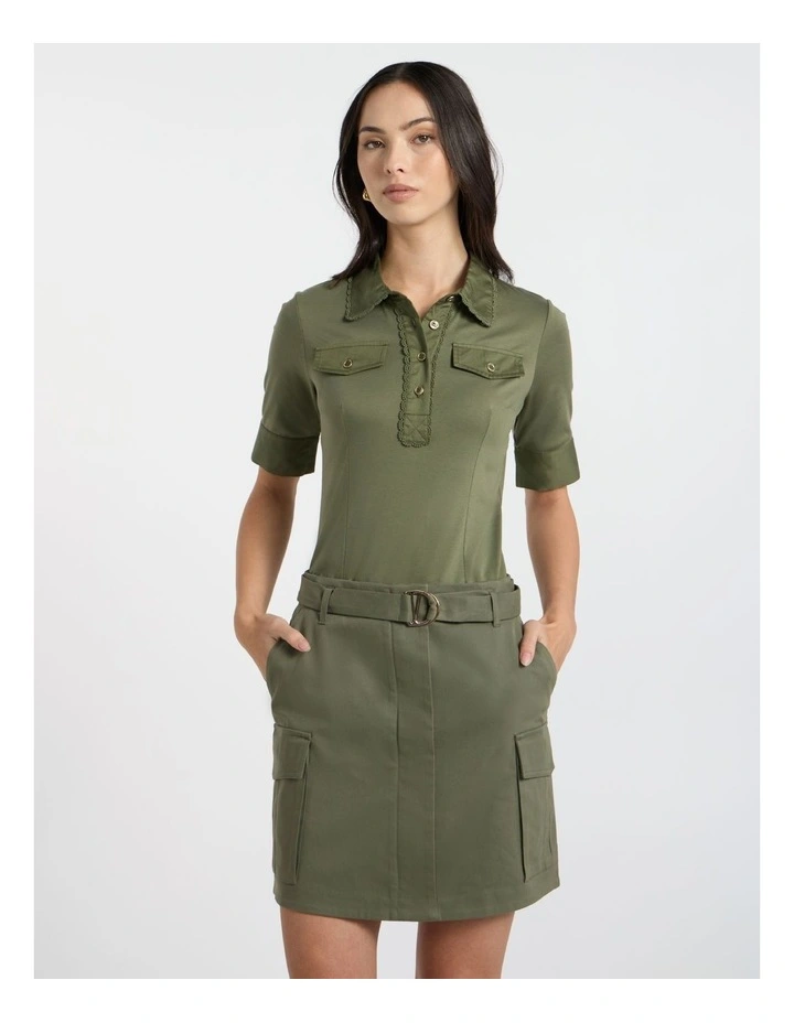 Ensemble Mercerised Polo in Olive Green image 2
