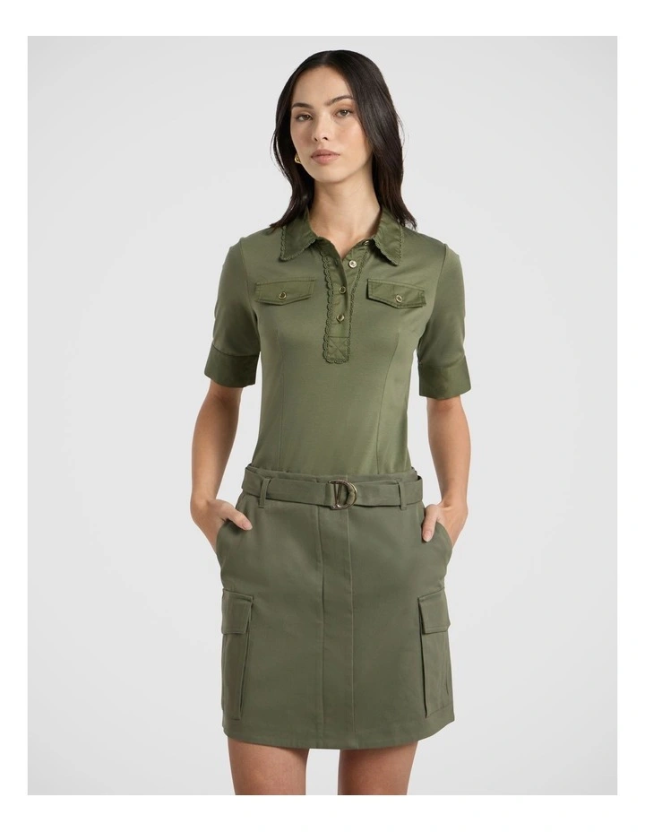Ensemble Mercerised Polo in Olive Green image 2