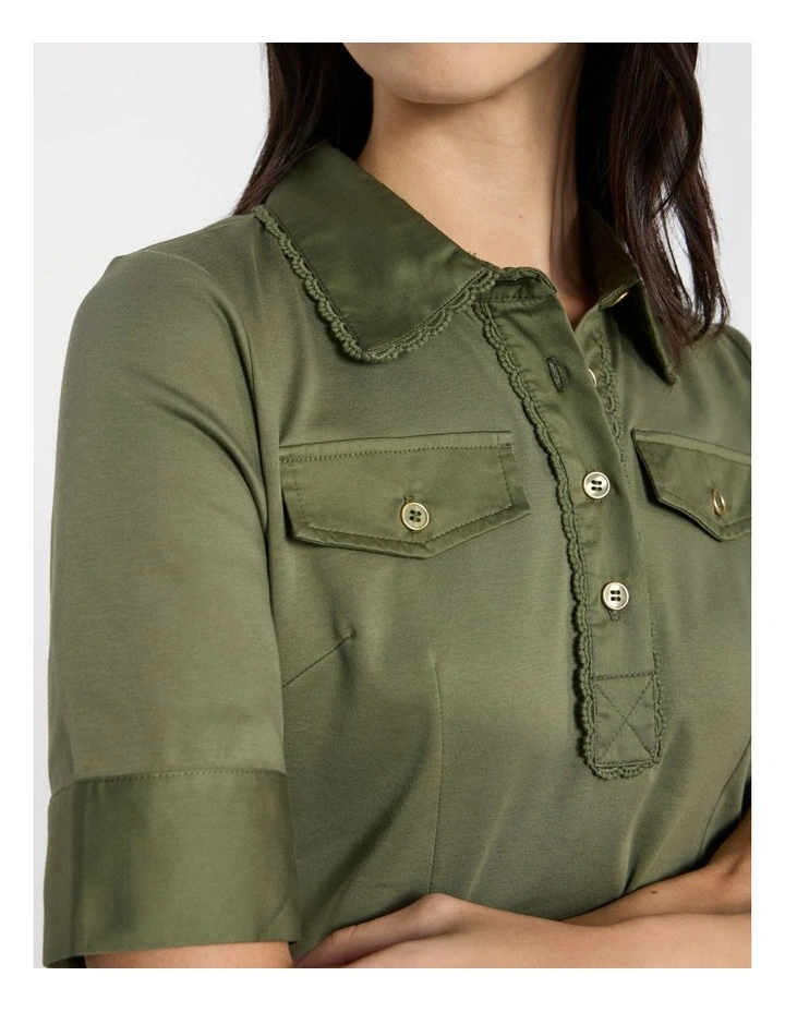 Ensemble Mercerised Polo in Olive Green image 3