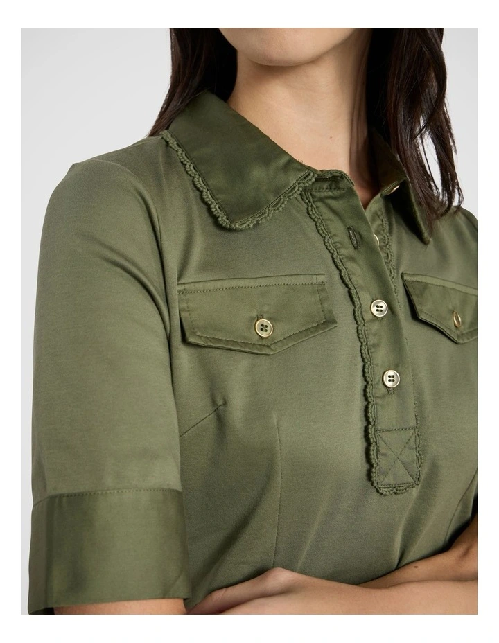Ensemble Mercerised Polo in Olive Green image 3