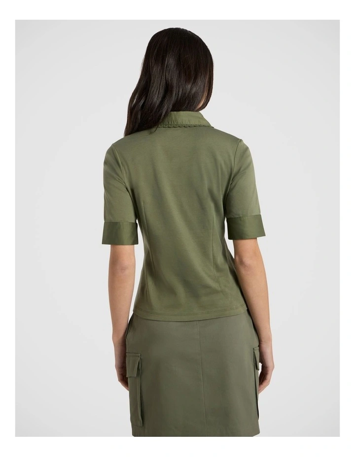 Ensemble Mercerised Polo in Olive Green image 4