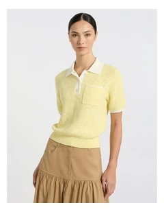 Carlisle Knit Polo in Limoncello