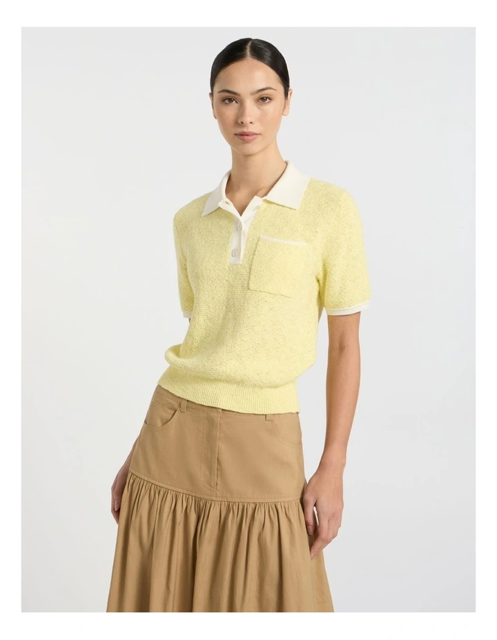 Carlisle Knit Polo in Limoncello image 2