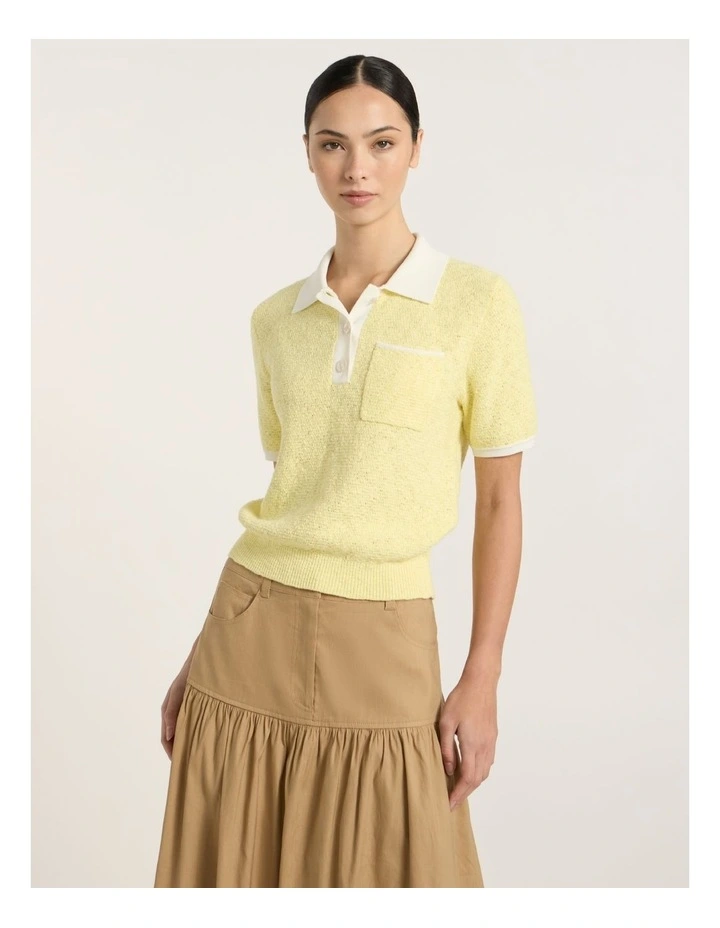 Carlisle Knit Polo in Limoncello image 2