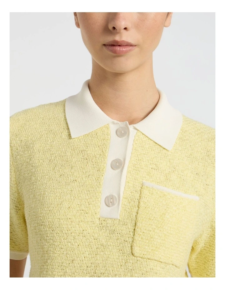 Carlisle Knit Polo in Limoncello image 3
