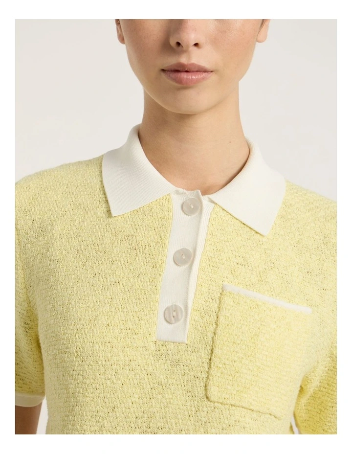 Carlisle Knit Polo in Limoncello image 3