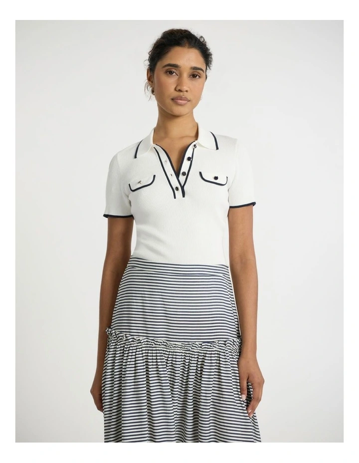 Girl Crush Knit Polo in Ivory image 1