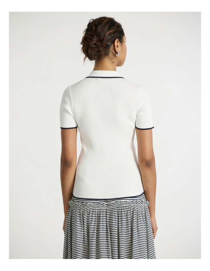 Girl Crush Knit Polo in Ivory image 3