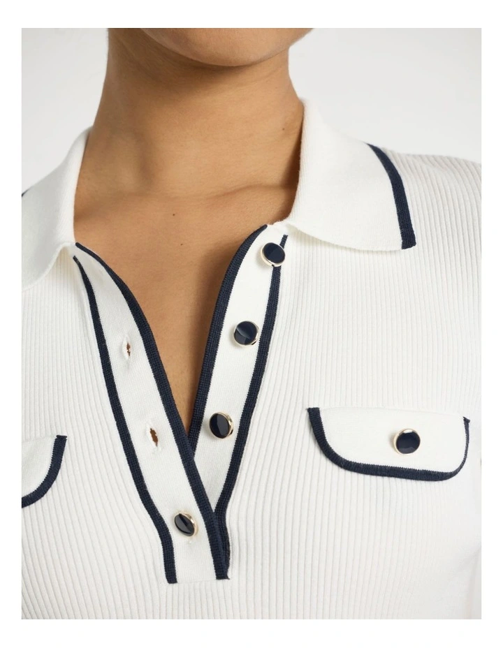 Girl Crush Knit Polo in Ivory image 4